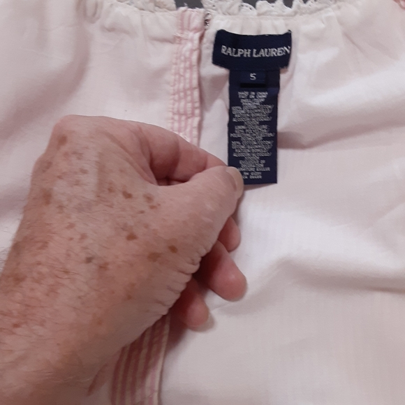 Ralph Lauren Black Label, Size 5, Pink Cotton Cap Sleeve,Seersucker Dress - Picture 10 of 10